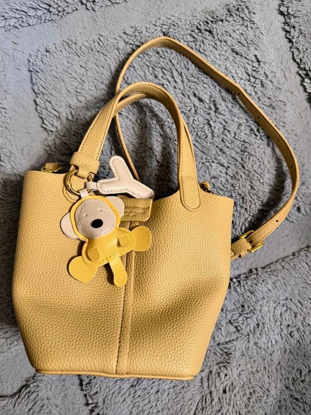 Yellow leather purse — NEVER USED